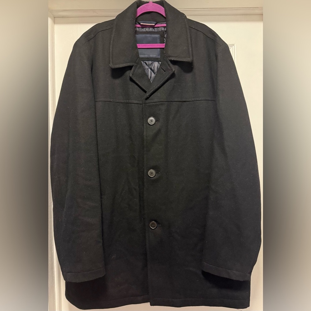 Tommy Hilfiger Black Pea Coat for Men